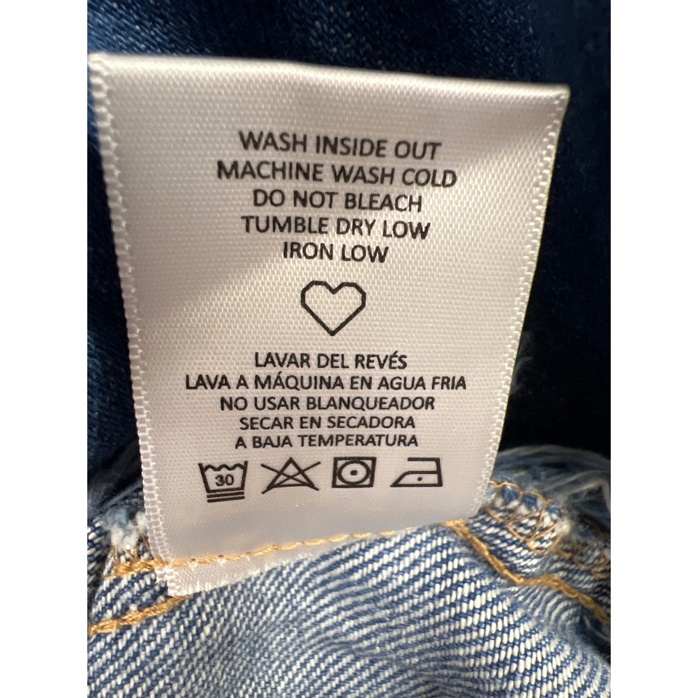 Ms. Cello Denim Jacket Women 3X Blue Distressed Cropped Frayed Hem New Trucker - Picture 4 of 10